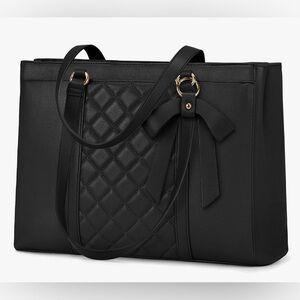 NWOT- Leather Quilted Tote Bag